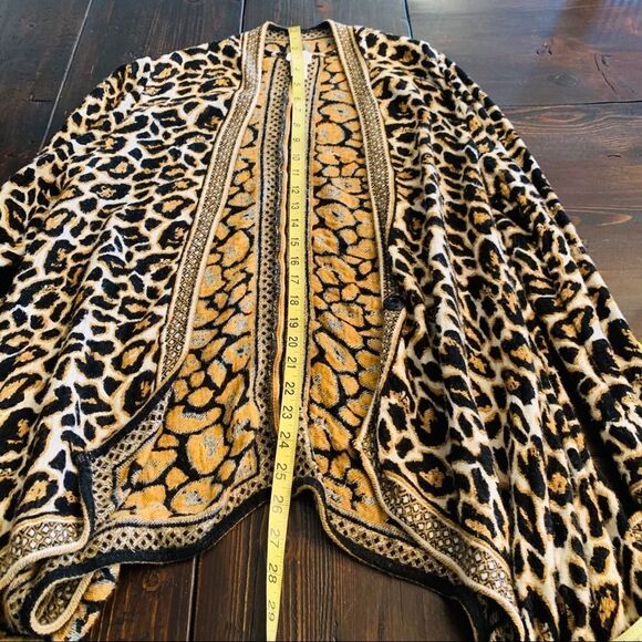 Chicos Oversized Animal Print Long Coatigan Cardigan Sweater size M - Picture 6 of 10